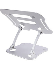 StarTech.com Laptop Stand for Desk, Ergonomic Laptop Stand Adjustable Height, Aluminum, Up to 22lb/10kg, Foldable Notebook Riser