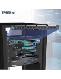 TRENDnet 24-Port Cat6A Shielded 1U Patch Panel, 19" 1U Rackmount Housing, Compatible With Cat5e, Cat6, And Cat6A Cabling, Ethern