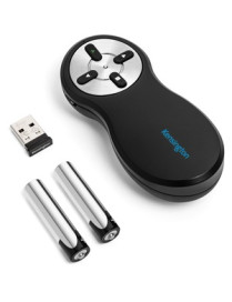 Kensington Presentation Pointer - Wireless - Wi-Fi - 2.40 GHz - Black, White - 1 Pack - USB - 4 Button(s) - TAA Compliant