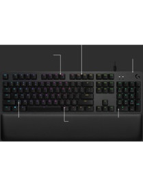 Logitech G513 CARBON LIGHTSYNC RGB Mechanical Gaming Keyboard with GX Red switches (Linear) - Cable Connectivity - USB 2.0 Inter