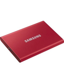 Samsung T7 MU-PC2T0R/AM 2 TB Portable Solid State Drive - External - PCI Express NVMe - Metallic Red - Gaming Console, Desktop P