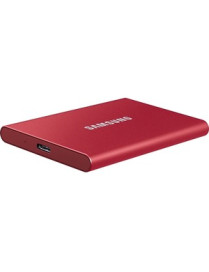 Samsung T7 MU-PC2T0R/AM 2 TB Portable Solid State Drive - External - PCI Express NVMe - Metallic Red - Gaming Console, Desktop P