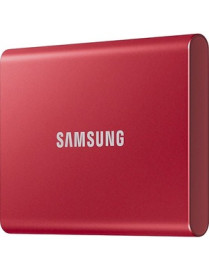 Samsung T7 MU-PC2T0R/AM 2 TB Portable Solid State Drive - External - PCI Express NVMe - Metallic Red - Gaming Console, Desktop P