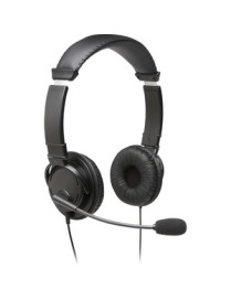Kensington USB-A Headphones with Mic - Stereo - USB Type A - Wired - Over-the-head - Binaural - Supra-aural - 6 ft Cable - Noise