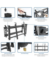 StarTech.com Video Wall Mount - For 45" to 70" Displays - Pop-Out Design - Micro-Adjustment - Steel - VESA Wall Mount - TV Video