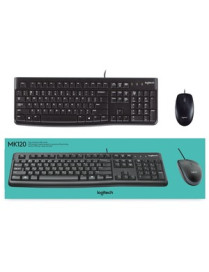 Logitech MK120 Desktop Corded Combo Set - USB Cable Keyboard - 104 Key - USB Cable Mouse - Optical - 1000 dpi - 3 Button - Scrol