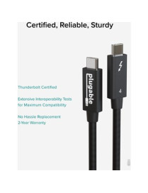 Plugable Thunderbolt 4 Data Transfer Cable - 3.3 ft Thunderbolt 4 Data Transfer Cable for Computer, Peripheral Device, Notebook,