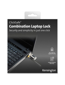 Kensington ClickSafe Combination Laptop Lock - 4-wheel - Gray - For Notebook