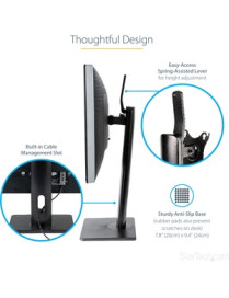 StarTech.com Free Standing Single Monitor Mount, Height Adjustable Ergonomic Monitor Desk Stand, For VESA Mount Displays up to 3