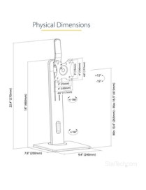 StarTech.com Free Standing Single Monitor Mount, Height Adjustable Ergonomic Monitor Desk Stand, For VESA Mount Displays up to 3