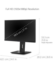 ViewSonic VG2755 27" Full HD WLED LCD Monitor - 16:9 - Black - 27" (685.80 mm) Class - In-plane Switching (IPS) Technology - 192