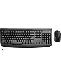 Kensington Pro Fit Wireless Desktop Set - USB Membrane Wireless 2.40 GHz Keyboard - Black - USB Wireless Mouse - Laser/Optical -