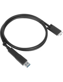 Targus 1M USB-C Male with Screw to USB-C Male Cable with USB-A Tether - 3.3 ft USB/USB-C Data Transfer Cable for Dock, Tablet, N