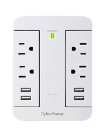 Cyber Power CyberPower Home Office 4-Outlet Surge Suppressor/Protector - 4 x NEMA 5-15R, 4 x USB - 900 J - 125 V AC Input