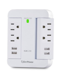 Cyber Power CyberPower Home Office 4-Outlet Surge Suppressor/Protector - 4 x NEMA 5-15R, 4 x USB - 900 J - 125 V AC Input