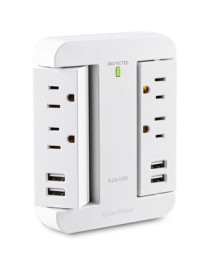 Cyber Power CyberPower Home Office 4-Outlet Surge Suppressor/Protector - 4 x NEMA 5-15R, 4 x USB - 900 J - 125 V AC Input