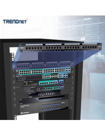 TRENDnet 24-Port Cat5-5e RJ-45 UTP Unshielded Patch Panel, Wallmount or Rackmount, 100Mhz, Color-Coded Labeling, Cat5,Cat5e,Cat4