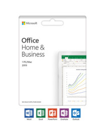 Microsoft Office 2019 Home & Business - Box Pack - NA/PR/TT Only Medialess - Medialess - English - PC, Intel-based Mac