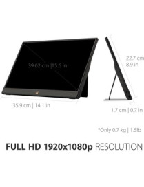 Viewsonic 16" Display, IPS Panel, 1920 x 1080 Resolution - 16" (406.40 mm) Class - In-plane Switching (IPS) Technology - 1920 x 