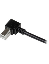 StarTech.com 1m USB 2.0 A to Right Angle B Cable - M/M - Connect hard-to-reach USB 2.0 peripherals, for installation in narrow s