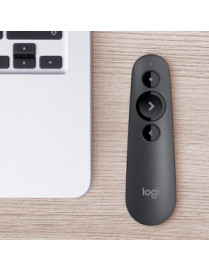 Logitech R500s Laser Presentation Remote - Laser - Wireless - Bluetooth - 2.40 GHz - Graphite, Black - USB - 3 Button(s)