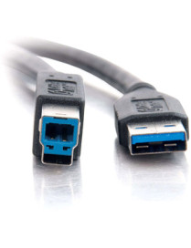 C2G 3.3ft USB A to USB B Cable - USB Type-A to Type-B Cable - Black - M/M - 3.2 ft USB Data Transfer Cable - First End: 1 x USB 