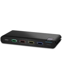 Belkin 2nd Gen Secure KVM Switch, 4-Port Single Head w/ CAC - 4 Computer(s) - 1 Local User(s) - 3840 x 2160 - 11 x USBHDMI - Des