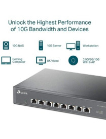 Tp Link TP-Link 10G Multi-Gigabit Unmanaged Switch - 8 Ports - 2 Layer Supported - 31.20 W Power Consumption - Twisted Pair - De