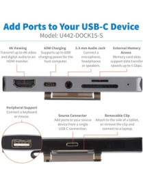 Tripp Lite Docking Station - for Notebook/Tablet/Smartphone/Projector/Monitor - 60 W - USB Type C - 3 x USB Ports - USB Type-C -