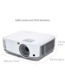 ViewSonic PA503S 3D Ready DLP Projector - 4:3 - 800 x 600 - Front, Ceiling - 576p - 4500 Hour Normal Mode - 15000 Hour Economy M