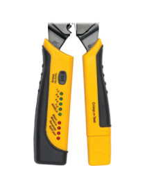 Tripp Lite RJ11/RJ12/RJ45 Wire Crimper with Built-in Cable Tester - Black, Yellow - Ergonomic Design, Non-slip Handle, LED Light