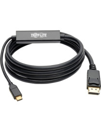 Tripp Lite USB-C to DisplayPort Cable, 4K @ 60Hz, Thunderbolt 3, 6 ft. - 6 ft DisplayPort/USB A/V Cable for Smartphone, Chromebo