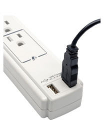 Tripp Lite 6-outlet 2100J Surge Protector - 6 x NEMA 5-15R, 2 x USB - 1.88 kVA - 990 J - 125 V AC Input - 5 V DC Output