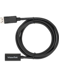 VisionTek DisplayPort to HDMI 2M Active Cable (M/M) - 6.6 ft DisplayPort/HDMI A/V Cable for Projector, Monitor, Audio/Video Devi