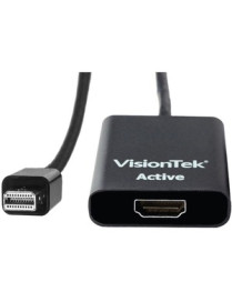 VisionTek Mini DisplayPort to HDMI 4K Active Adapter (M/F) - HDMI/Mini DisplayPort A/V Cable for Audio/Video Device, TV, Monitor