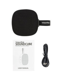 VisionTek Sound Cube Portable Bluetooth Speaker System - Black - TrueWireless Stereo - Near Field Communication - Battery Rechar