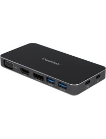 VisionTek VT210 Dual Display USB-C Docking Station with Power Passthrough - for Notebook - 100 W - USB Type C - 2 Displays Suppo