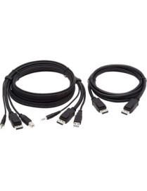 Tripp Lite KVM Cable - 6 ft KVM Cable for KVM Switch, Computer, Monitor - First End: 1 x Mini-phone Audio - Male, 1 x DisplayPor