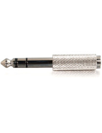 C2G 6.3mm Stereo Male to 3.5mm Stereo Female Adapter - 1 x 6.35mm Audio Male - 1 x Mini-phone Female - Metallic Silver