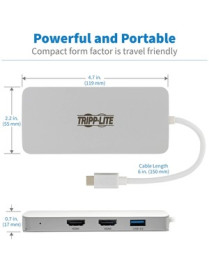 Tripp Lite U442-DOCK12-S Docking Station - for Notebook/Tablet PC/Desktop PC/Smartphone - 60 W - USB Type C - 2 x USB Ports - 1 