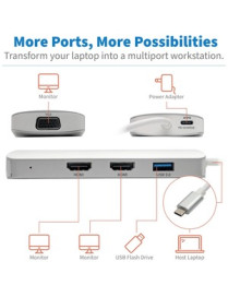 Tripp Lite U442-DOCK12-S Docking Station - for Notebook/Tablet PC/Desktop PC/Smartphone - 60 W - USB Type C - 2 x USB Ports - 1 