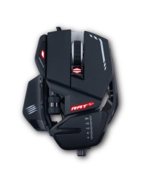 Mad Catz The Authentic R.A.T. 6+ Optical Gaming Mouse - PixArt PMW3360 - Cable - Black - 1 Pack - USB 2.0 - 12000 dpi - 11 Butto