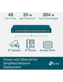 Tp Link TP-Link JetStream TL-SG3452P Ethernet Switch - 48 Ports - Manageable - 3 Layer Supported - Modular - 4 SFP Slots - 52.50