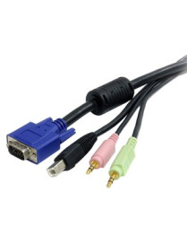 StarTech.com 6 ft 4-in-1 USB VGA KVM Switch Cable with Audio - Connect high resolution VGA video, USB, audio and microphone all 