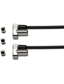 Kensington Universal 3-in-1 Keyed Cable Lock - Twin Lockheads - Keyed Different - Plastic, Carbon Steel - 5.9 ft - For Notebook,