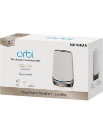 Netgear Orbi RBSE960 Quad Band IEEE 802.11ax 10.80 Gbit/s Wireless Range Extender - Indoor - 2.40 GHz, 5 GHz, 6 GHz - Internal -