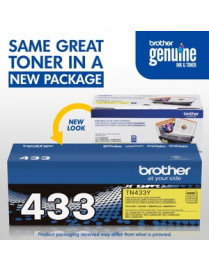 Brother TN433Y Original High Yield Laser Toner Cartridge - Yellow - 1 Each - 4000 Pages