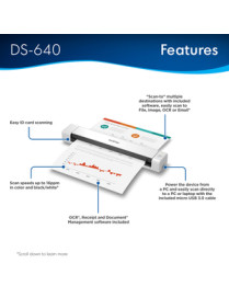 Brother DSMobile DS-640 Sheetfed Scanner - 600 dpi Optical - 24-bit Color - 8-bit Grayscale - 16 ppm (Mono) - 16 ppm (Color) - U