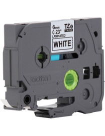 Brother P-touch TZe Laminated Tape Cartridges - 1/4" - Rectangle - White - 1 Each - Grease Resistant, Grime Resistant, Temperatu