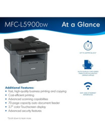 Brother MFC-L5900DW Wireless Laser Multifunction Printer - Monochrome - Copier/Fax/Printer/Scanner - 42 ppm Mono Print - 1200 x 